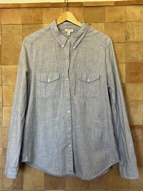 Soft Joie Textured Baby Blue Button Down Shirt Size L